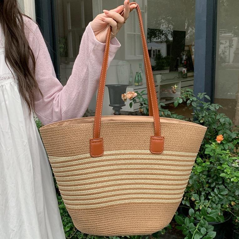 Сумка-тоут женская сумка-тоут Seaside Premium Touch пляжная сумка через плечо тканая сумка для поездок на работу