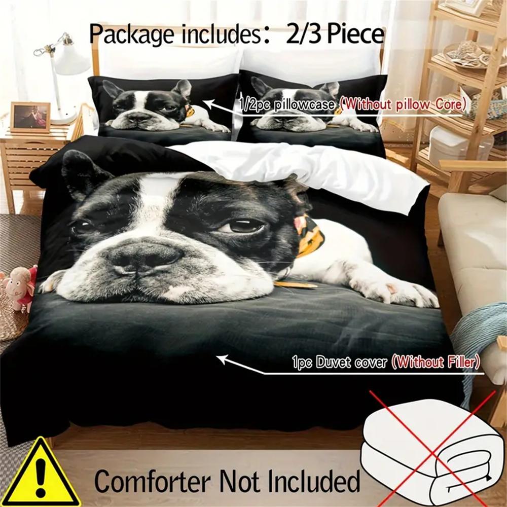 2/3 шт. Яркий комплект постельного белья с изображением животных и собак - мягкое, удобное, напечатанное на 3D-принтере гипоаллергенное и дышащее постельное белье для спальни
