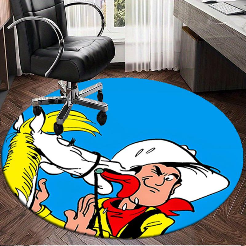Cowboy Horseback Luke Round Rug for Livingroom,Bedroom, Palyroom, Chair Rug, Area rug, Circle Carpet, Large Size Fan Christmas gift