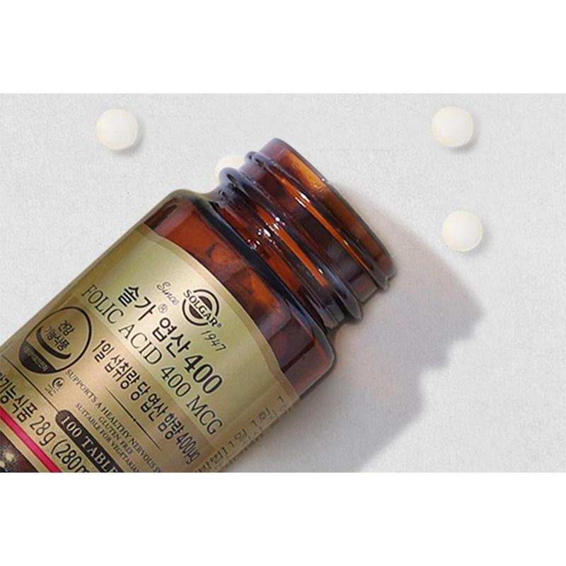 Solgar Folic Acid 400, 100 Tablets, 2 Units