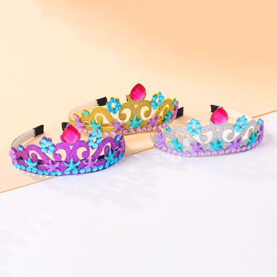 Океанская морская звезда, Русалка, повязка на голову принцессы со стразами, Корона принцессы, вечерние повязка для волос, детский праздничный обруч на голову, аксессуары для головных уборов
