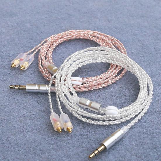 1.2M MMCX Кабель для наушников Замена Съемный 3.5MM 4 Жилы Посеребренный Провод для наушников Удлинитель для наушников