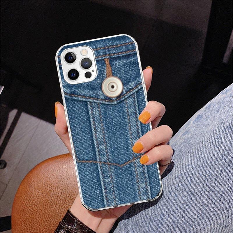 Джинсовый Ковбойский Деним С Принтом Чехол для Телефона Для iPhone 17 Air 16 Pro Max 16E 15 + 14 Plus 11 12 13 Mini 7 8 SE Подарок Печатная Крышка Fundas