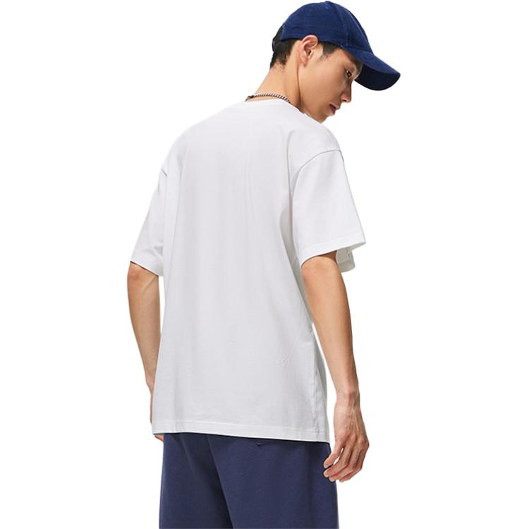Li-Ning Модная удобная универсальная свободная футболка с круглым вырезом с коротким рукавом унисекс Топы AHSV745-2