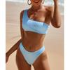 Women Swimsuits Female Sexy Bikini One Shoulder Bikinis Set High Waist Swimwear Biquini Swimming Suits Beachweawr Bather