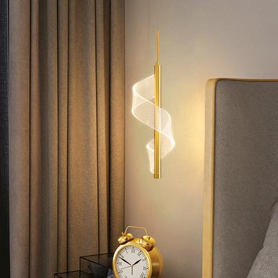 Nordic Creative Spiral LED Подвесные лампы Прикроватная подвесная лампа Домашний декор Внутреннее освещение Спальня Современные акриловые люстры