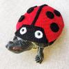 Knitted Turtle Outfit Warm Ladybug Sweater Tortoise Dress-up Costume with Adjustable Strap for Pet Turtle Halloween Party Cosplay Photo Shoot Prop