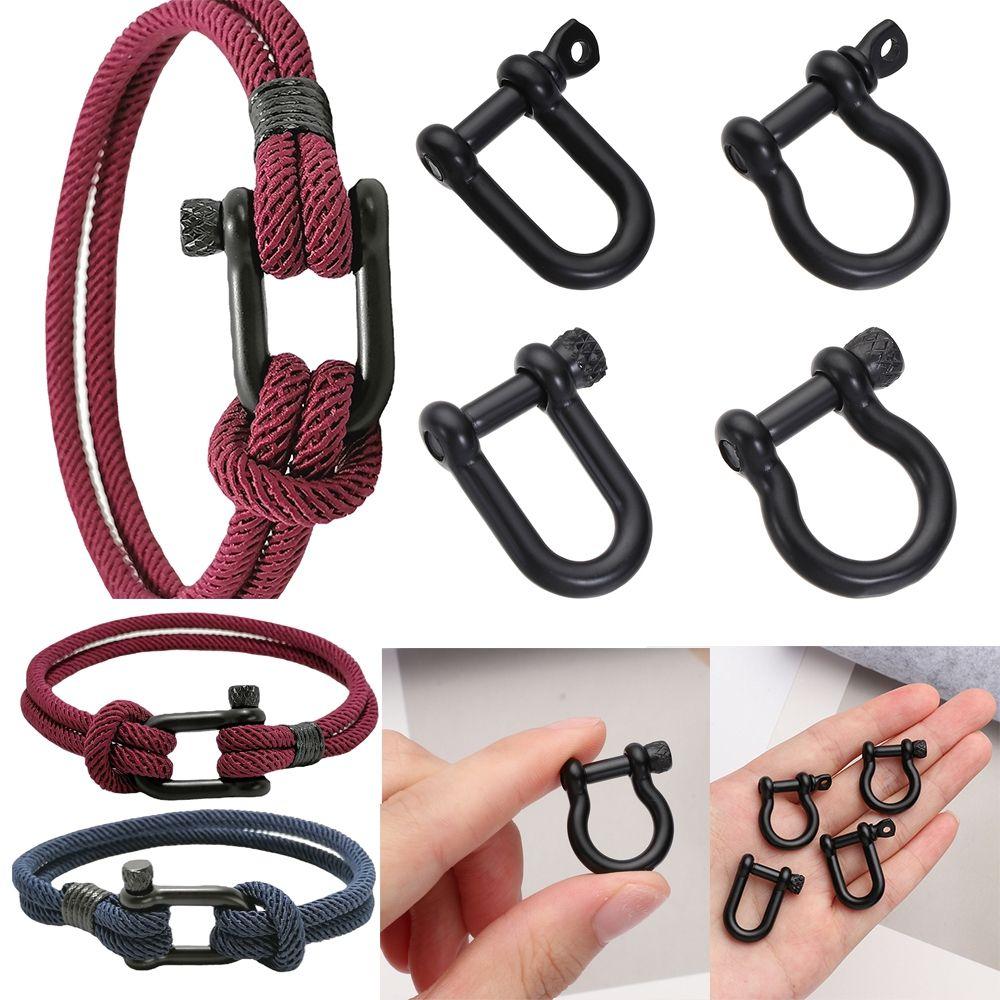 Outdoor Screw Joint Connector Shackle Fob Keychain Hook Solid Carabiner Key Ring D Bow Staples
