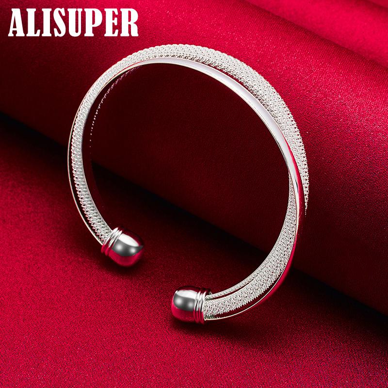 925 Sterling Silver Fashion Jewelry Large Reticulated Bracelet Jewelry