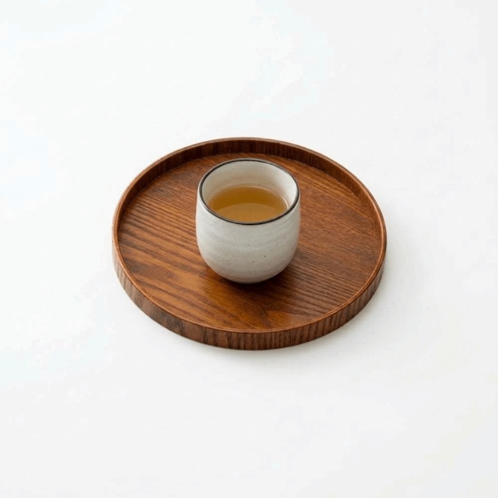 Round Snack Tray Solid Food Tray Practical Storage Tray Tea Serving