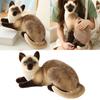 Life Like Siamese Cat Plush Materials Soft And Washable Stuffed Animal For Kids and Adult Children's Room Decoration