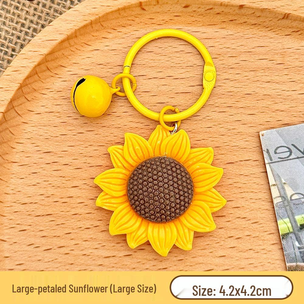Motivational Sunflower Resin Keychain: First Place Bag Decoration Pendant