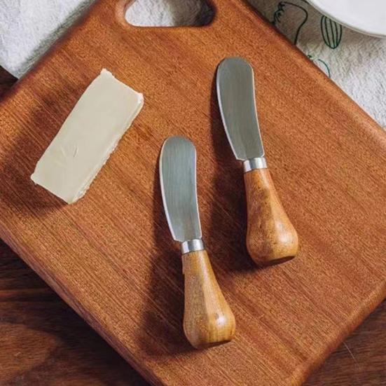 Вертикальный нож для масла с ручкой из массива дерева, нержавеющая сталь, шпатель для сыра для тостов, джема, нескользящий инструмент для намазывания арахисового масла