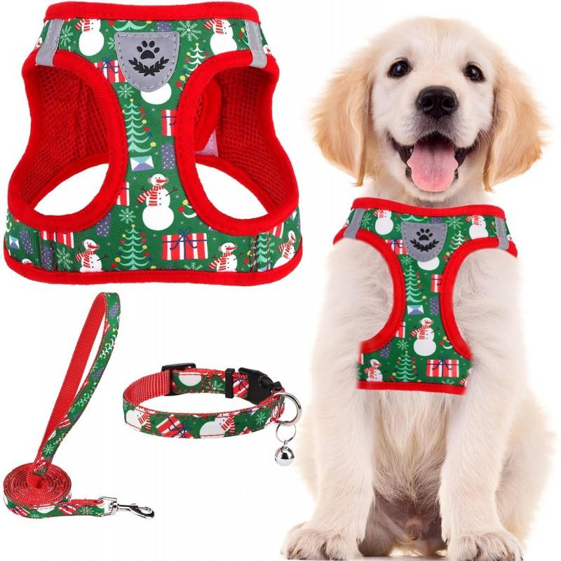 Dog Harness Leash Set Small Medium Dogs Reflective Pet Walking