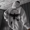 Men's Viking Totem Printed Hooded Sweatshirt Y2K Cotton Hooded Sweatshirt Loose Eagle Pattern Fresh Sport Functional Fashionable