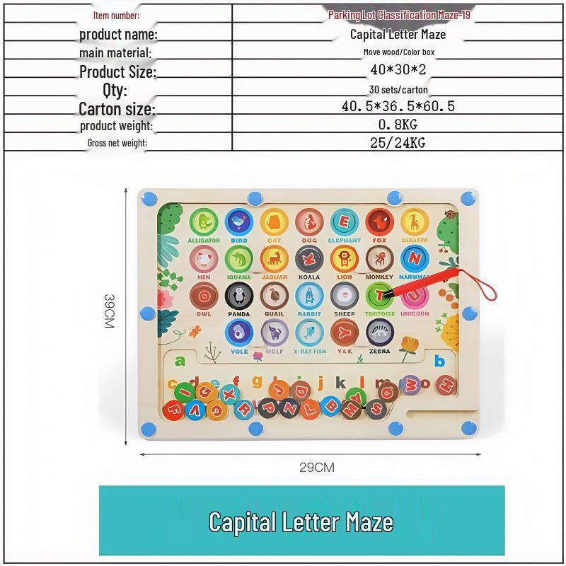 Магнитный лабиринт Парковка и игра с алфавитом для правописания и распознавания