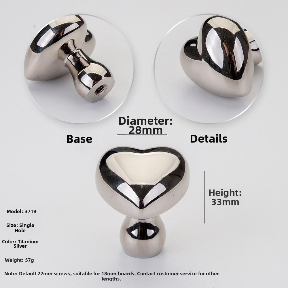 Heart Shape Furniture Pulls Zinc Alloy Drawer Knob New Wardrobe Door Handles Kitchen Cabinet