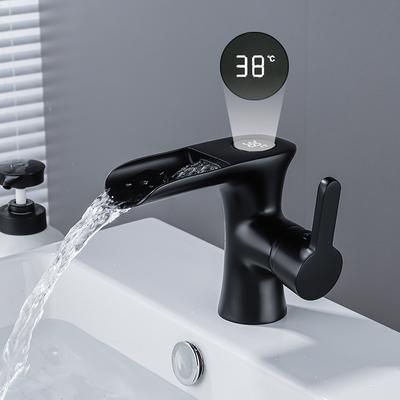 Интеллектуальный цифровой дисплей кран для горячей и холодной воды для ванной комнаты, умывальник, кран для горячей и холодной воды