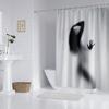 1 Piece 180X180Cm Abstract Human Shadow Print Modern Style Shower Curtain Partition Bathroom Waterproof And Mildew Proof