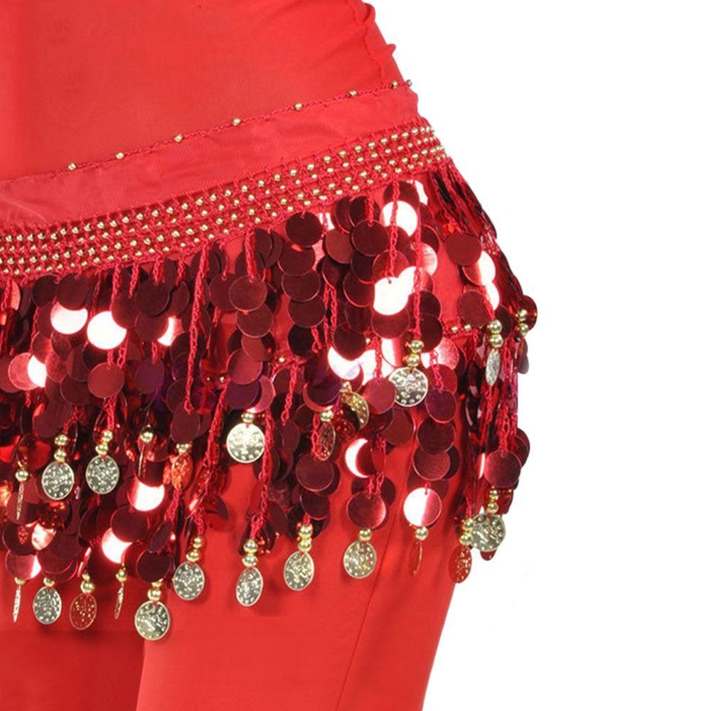 Sexy Sequins Show Costumes Waist Chain Belly Dance Belt Dancer Skirt Hip Scarf
