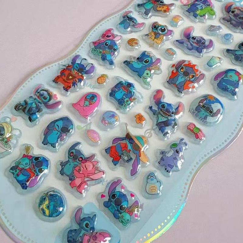 Stitch Cartoon Stationery Stickers for DIY Journals, Scrapbooks, School Supplies, Assorted Patterns, Self-Adhesive, Waterproof