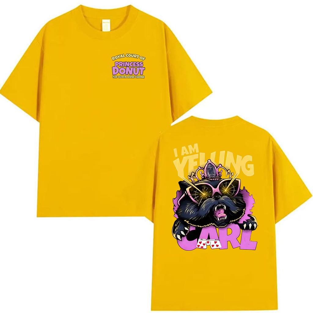 2027 Cool I Am Yelling Carl Two Sides Princess Donut T Shirt Dungeon Crawler Carl Game Cosplay T-shirt Unisex WoUnisex Vintage Short S