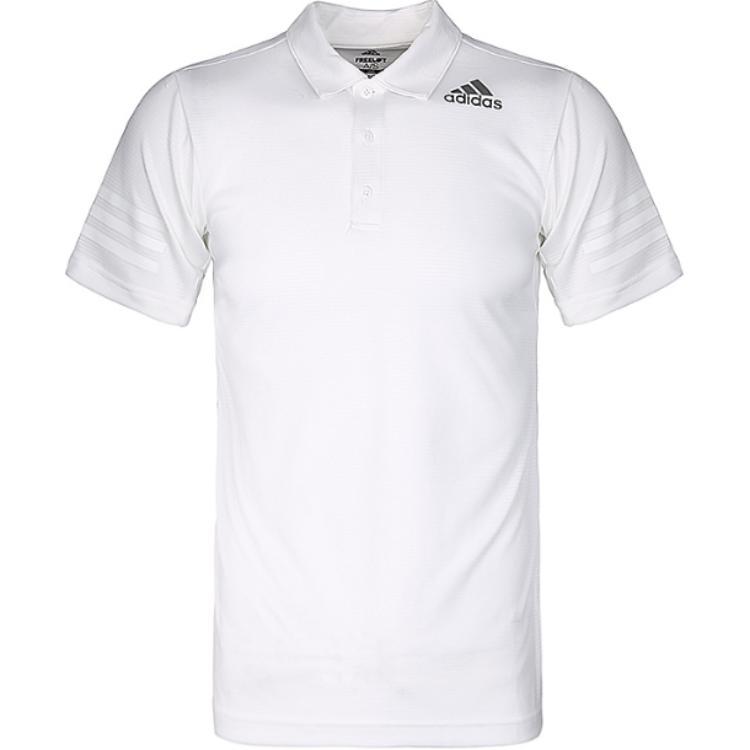 adidas Стиль жизни Повседневная серия Дышащая рубашка поло с коротким рукавом с буквами Мужские рубашки поло Белого цвета CW3931