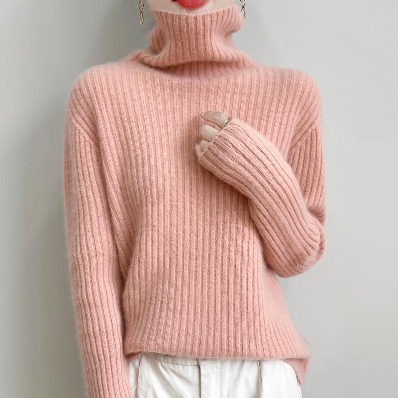 Женский кашемировый свитер Qinghe Cashmere 30% Кашемир 70% Шерсть Осенне-зимний кашемировый пуловер Мягкий и теплый