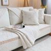 Pure Cotton Embroidered Sofa Cushion Four Seasons Universal Non-slip  Fabric Living Room Simplicity Sofa Cover Solid Color Mat