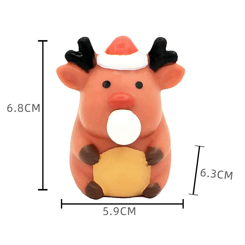 Creative Cute Christmas Extrusion Toys Cartoon Santa Claus Snowman Elk Decompression Squeeze Toys Children Christmas Gifts
