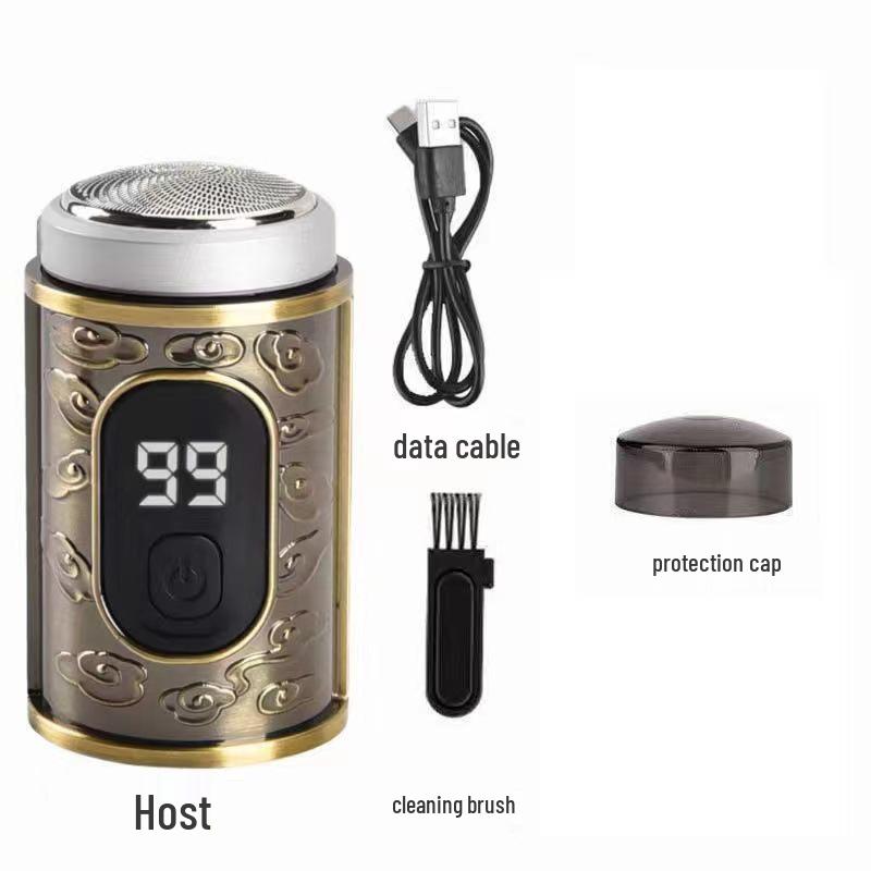 Мини USB бритва для бороды: Портативная бритва высокой мощности с цифровым дисплеем и лезвиями из немецкой стали.