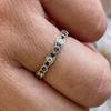 Delicate Gold Color Thin Stackable Rings for Women White Royal Blue Zircon Wedding Bands Daily Party Jewelry