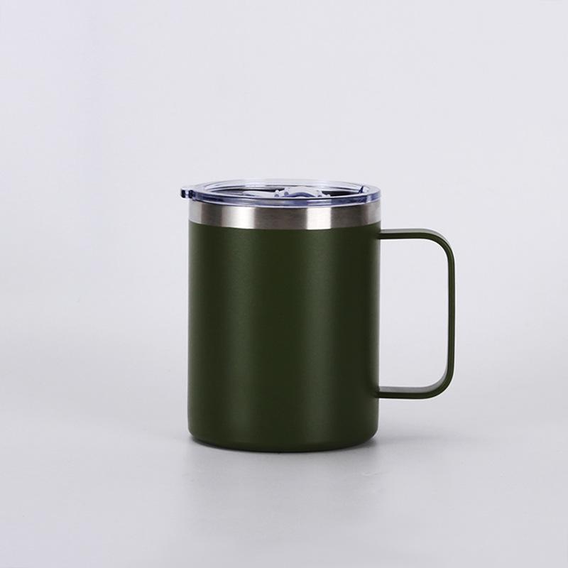 Новая 12-унциевая изолированная кружка-роллер из нержавеющей стали 304, переносная ручка, кофейная кружка, вакуумная изоляция, кружка для мороженого, предметы домашнего обихода