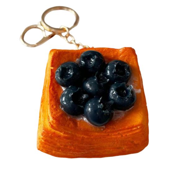 Simulated Food Squeeze Toy Keychain Stress Relief Bread Dessert Key Ring
