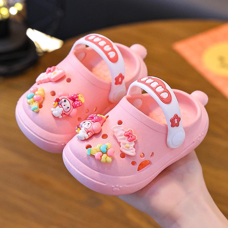 Летние мультяшные тапочки для девочек и малышей – Мягкая, нескользящая домашняя обувь