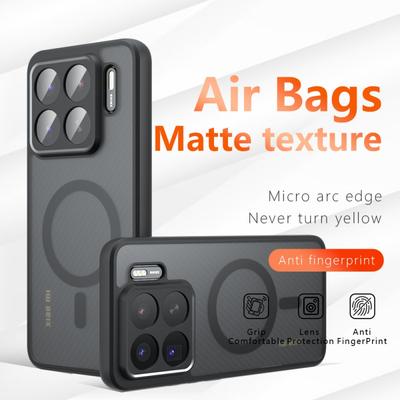 Для Xiaomi 15 15S 14 14T Pro Чехол Матовый Magsafe Ударопрочный Встроенный Угол с воздушной подушкой Не желтеющий материал Мягкая крышка