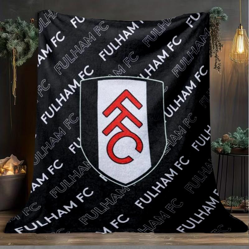 1PC Fulham F.C Printed Soft Flannel Blanket Throw for Adult Bedroom Living Room Sofa Camping Travel Fan gifts Christmas Gifts