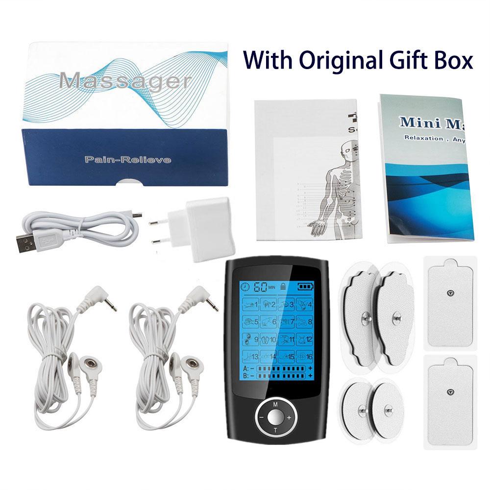 ТЭНС Аппарат 16 Режимов Электрическая ЭМС Стимуляция Мышц Расслабляющий Массажер для Тела Электронный Импульсный Меридианы Физиотерапия Аппарат для Похудения