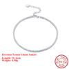 EFFIE QUEEN 100% Серебро S925 Золото 14 карат Цирконий Теннисная Цепочка Браслет на Лодыжку Роскошные Украшения для Женщин Подарки на День Рождения Вечеринку Рождество SA03
