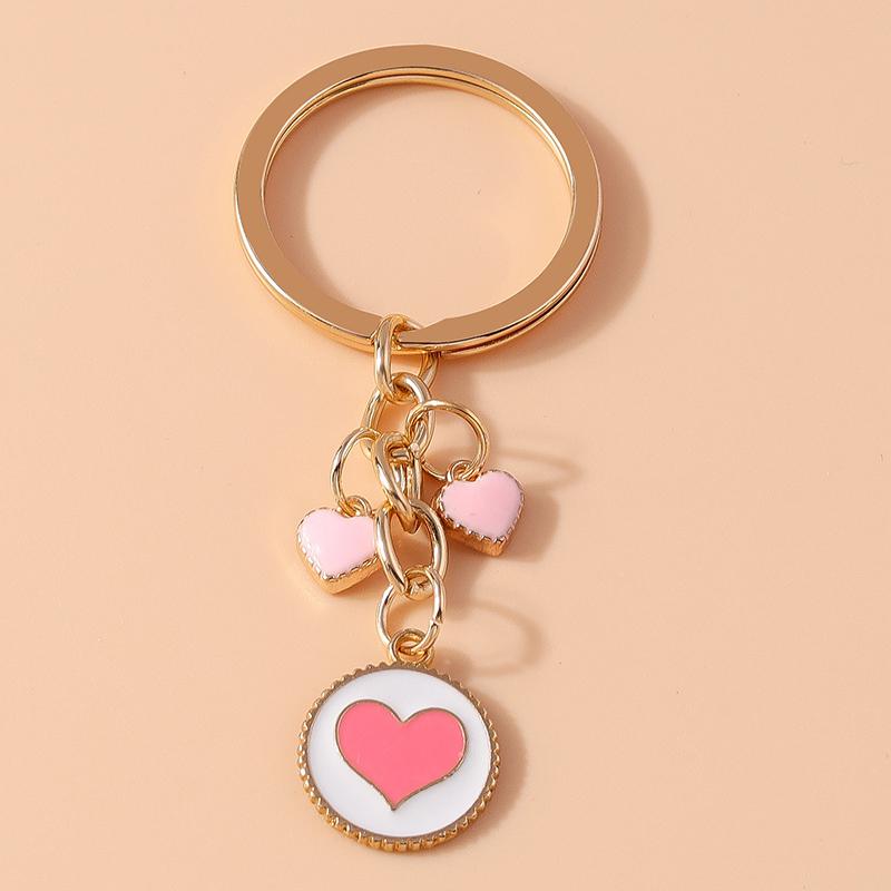 Aihua Милый розовый брелок в виде сердца любви, жемчужная бабочка, подвески-кольца для ключей в виде сердца для женщин, девочек, декор для сумок, подарок для DIY-украшений