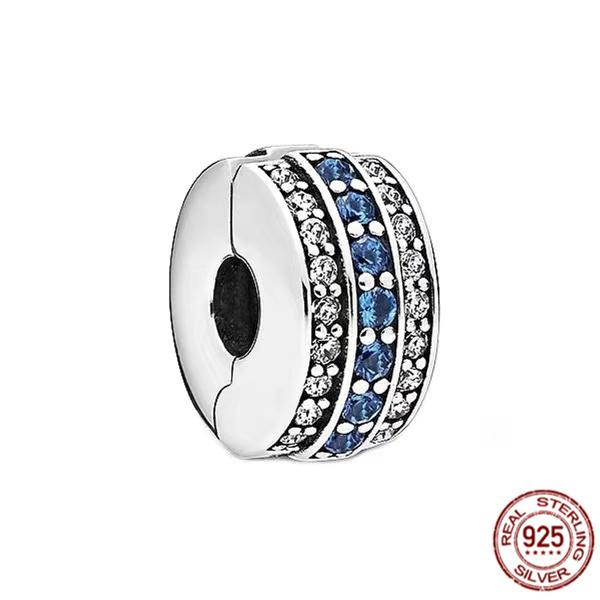 Стерлингового серебра 925 пробы, прозрачное Pav éClip, подвеска из бисера, подходит для милого модного браслета, ожерелье, модные украшения, подарок для женщин