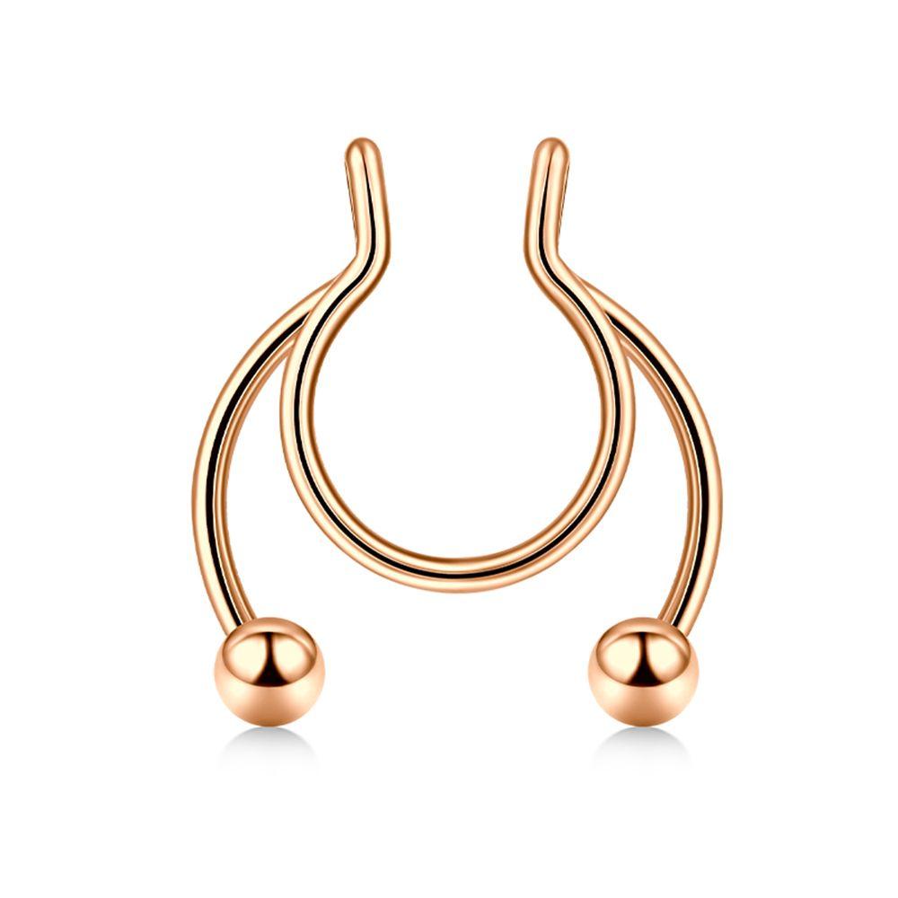 Fashion Colorful Fake Septum Stainless Steel Jewelry Non Piercing Nose Ring