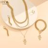 5PCS Necklaces For Women Sexy Accessories Jewelry Trend Snake Jewelry Wedding Ring Earrings Bracelet And Necklace Set
