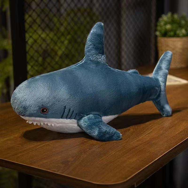 New 45cm Shark Toy Soft Stuffed Sea Animal Accompany Pillow High Quality Gifts For Birthday Children Boys Party Decro
