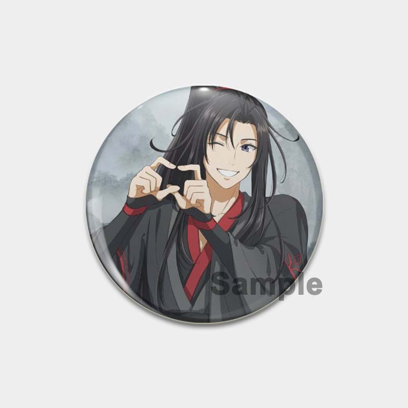 32/44/58 мм аниме Mo Dao Zu Shi брошь, булавки для одежды, аксессуары для рюкзака, мультяшная фигурка Lan Wangji/Wei Wuxian/Chen Qing Ling, значок