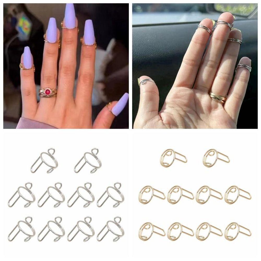 Removable Nail Rings Reusable Phalanx Ring High Quality Fingertip Nail Rings Girls