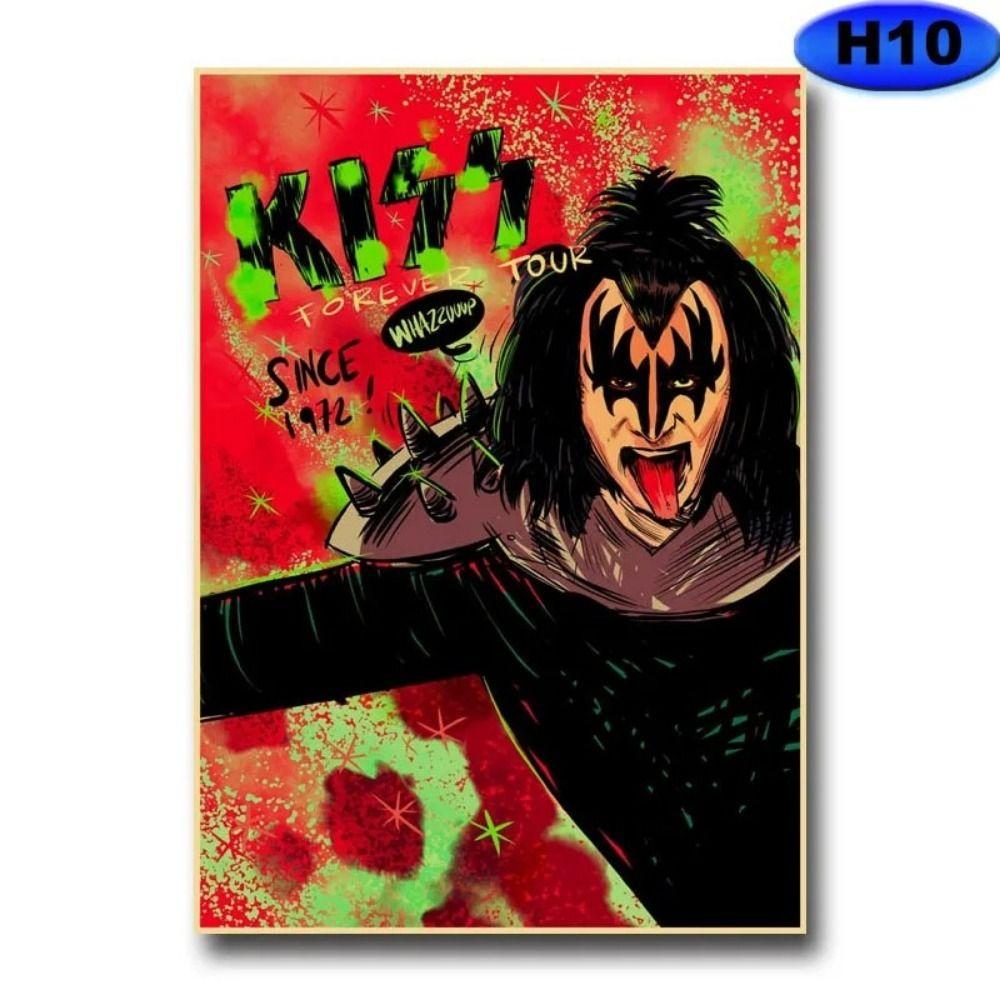Винтажная жестяная вывеска группы KISS Хэви-метал Декор для музыкальной комнаты