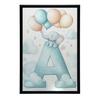 Elephant Charm - Poster "A" With Balloons Elephant Charm - Poster "A" With Balloons, 70X100 Cm, Dark Brown Wooden Frame, 230 Gsm Matte Paper