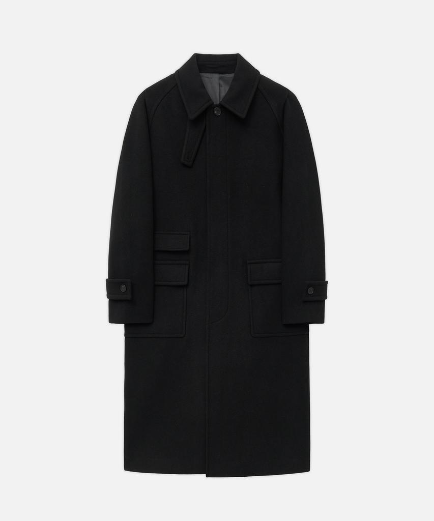 Draw Fit [Oh Jung-Kyu X Draw Fit] Consize Wool Wonder Balmacaan Coat [Black]