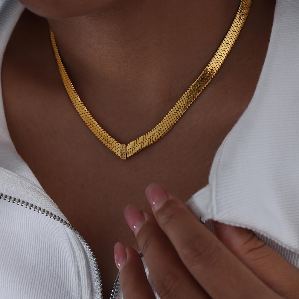 Цепочка из нержавеющей стали 316L для женщин, с покрытием из 18-каратного золота, инкрустированная цирконами, женские толстые колье в стиле хип-хоп и рок